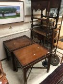 A pair of modern mahogany tray-top beside tables in the Chinese Chippendale style,