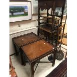 A pair of modern mahogany tray-top beside tables in the Chinese Chippendale style,