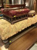 A collection of furniture comprising three Edwardian/early 20th Century footstools,