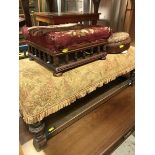 A collection of furniture comprising three Edwardian/early 20th Century footstools,