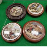 Four Victorian "Bear" pot lids including "Bears at School", "Alas: Poor Breuin",