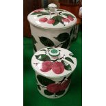 A Plichta Pottery "Cherry" pattern pot and cover,
