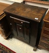 A 19th Century Dutch oak dwarf cupboard on sleigh supports CONDITION REPORTS Approx