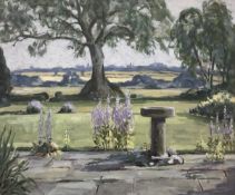 MARJORIE PORTER "Garden, Pensthorpe near Fakenham" oil on canvas,