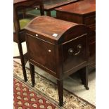 A Regency mahogany and cross-banded dome top cellarette,