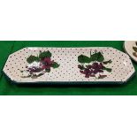 A Wemyss Pottery "Violet" design pin dish / tray with black polka dots background,