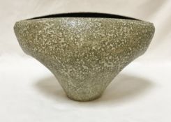 CHRIS CARTER (Born 1945) - a thrown and altered stoneware vase with textured glaze,