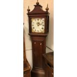 A 19th Century oak cased long case clock the 30 hour movement with painted enamel dial inscribed