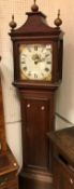 A 19th Century oak cased long case clock the 30 hour movement with painted enamel dial inscribed