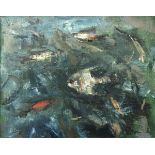 WILLIAM EVANS "The aquarium" oil on canvas, unsigned,