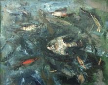 WILLIAM EVANS "The aquarium" oil on canvas, unsigned,