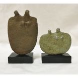 PETER HAYES (Born 1946) - two stoneware figurative forms on granite bases,