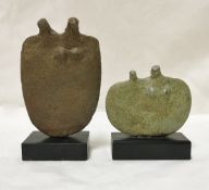 PETER HAYES (Born 1946) - two stoneware figurative forms on granite bases,