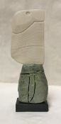 PETER HAYES (Born 1946) - a stoneware mounted porcelain blade on granite base,