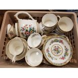Two boxes of various china wares to include twelve Goss and other commemorative items,