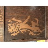 A Liberty & Co of London oak wall hanging smokers cabinet,