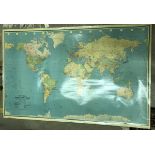 "The Times World Wall Map - a political map with physical relief", printed John Batholomew,