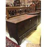 A 19th Century oak mule chest of plain form,