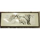 KOREAN SCHOOL "Tree with blossom and finches" inscribed top left "To Mr Clive M Beck friend of