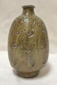 PHIL ROGERS (Born 1951) - a narrow necked salt-glazed jar with incised corn decoration,