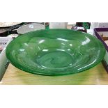 An early to mid 20th Century jade green glass fruit bowl,