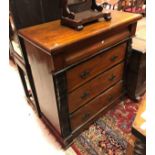 A Victorian mahogany Derbyshire chest with cushion drawer over three long drawers flanked by carved