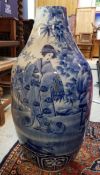 A 19th Century Japanese blue and white floor vase,