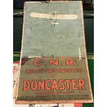 A mid 20th Century poster for GNR "England's First Aviation Races at Doncaster October 15th-23rd",
