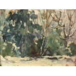 20TH CENTURY CONTINENTAL SCHOOL "Winter woodland landscape" oil on board,