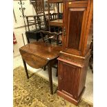 Two Victorian mahogany pot cupboards together with a 19th Century mahogany oval drop leaf Pembroke