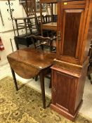 Two Victorian mahogany pot cupboards together with a 19th Century mahogany oval drop leaf Pembroke