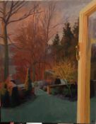 CHRIS AGGS "Dawn Frosty Morning" a scene from a window,