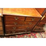 A 19th Century mahogany chest of two short over three long drawers on bracket feet