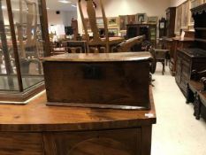 A 19th Century oak bible box with shallow carved decoration to the front panel CONDITION