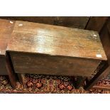 A 19th Century provincial oak hutch of small proportions on plank end supports