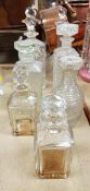 A collection of eight various 19th and 20th Century glass decanters