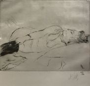 LOUIS LE GARE "Donning Stockings" etching,