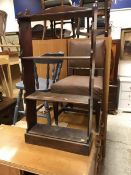 A collection of furniture comprising a set of four Victorian dining chairs,