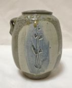 PHIL ROGERS (Born 1951) - a single handled salt-glazed jar with incised floral decoration,