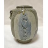 PHIL ROGERS (Born 1951) - a single handled salt-glazed jar with incised floral decoration,