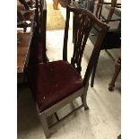 A harlequin set of seven Chippendale style mahogany dining chairs (six plus one),