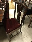 A harlequin set of seven Chippendale style mahogany dining chairs (six plus one),