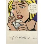 AFTER ROY LICHTENSTEIN "Oh Jeff ... I love you, too .. but ..