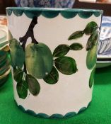 A Wemyss Pottery "Greengage" decorated preserve pot,