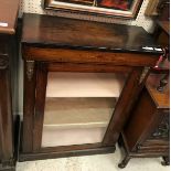 A Victorian walnut and inlaid single door side cabinet