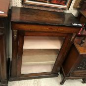 A Victorian walnut and inlaid single door side cabinet