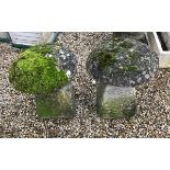 A pair of natural stone staddle stones