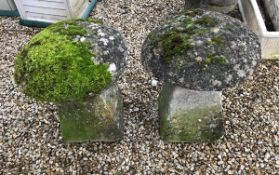 A pair of natural stone staddle stones