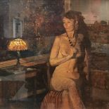 RICHARD PRICE "Nightlight" a nude study by lamplight, oil on board, signed lower left,