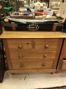 A Victorian pine chest of two short over two long drawers